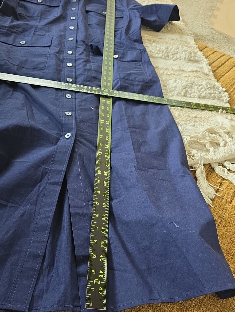Utility midi shirt-dress in cotton J. Crew Navy Short-Sleeve Shirt Dress 10 - Picture 6 of 6